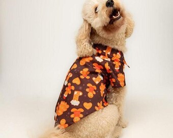 Gingerbread Dog Shirt: Lightweight Cotton Summer Pet Outfit