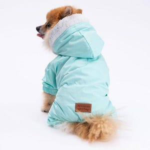 Waterproof Dog Raincoat with Fleece Lining – Warm Winter Pet Jacket with Hood