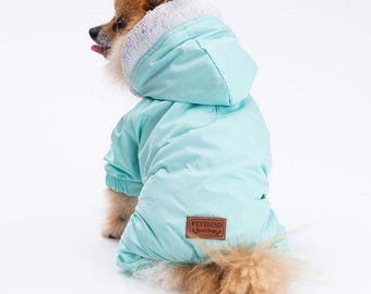 Waterproof Dog Raincoat with Fleece Lining – Warm Winter Pet Jacket with Hood
