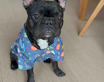Camisa para perro espacial: Traje ligero con estampado galáctico para mascotas