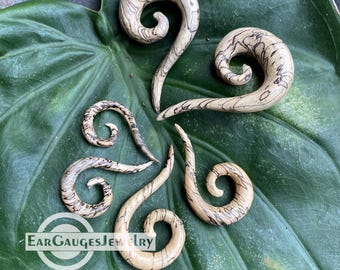 Ear Gauges Long Spiral 8g 6g 4g 2g 0g  00g and more