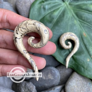 Dilatadores de oreja en espiral largos de 8 g, 6 g, 4 g, 2 g, 0 g, 00 g y más