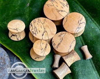 Pair Ear Plugs, Wood Ear Gauges, Ear Stretch, Plugs and Tunnels