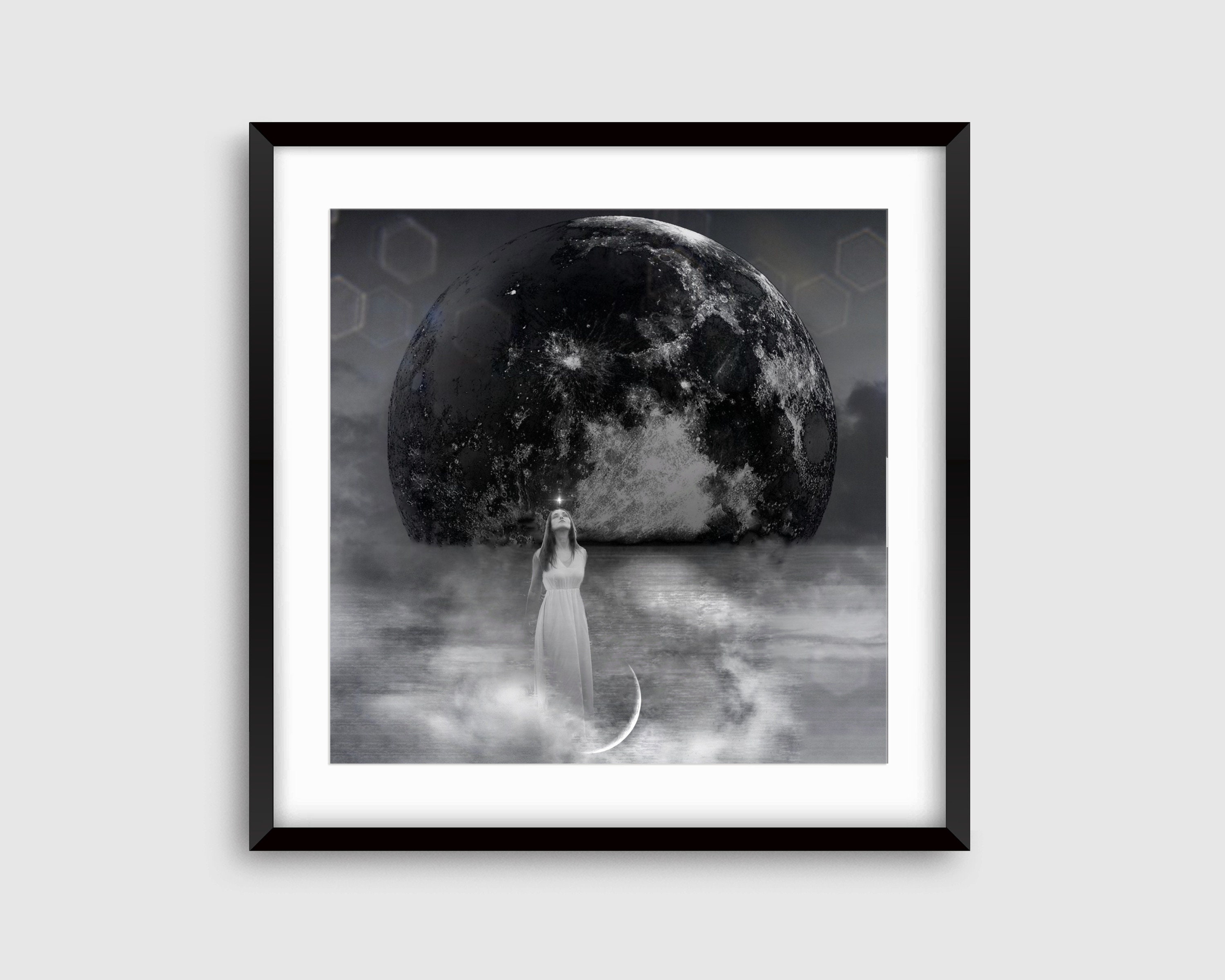 「MOON.」CLARITY ART Enchanting Celestial Moon – Mystical Night Sky Print