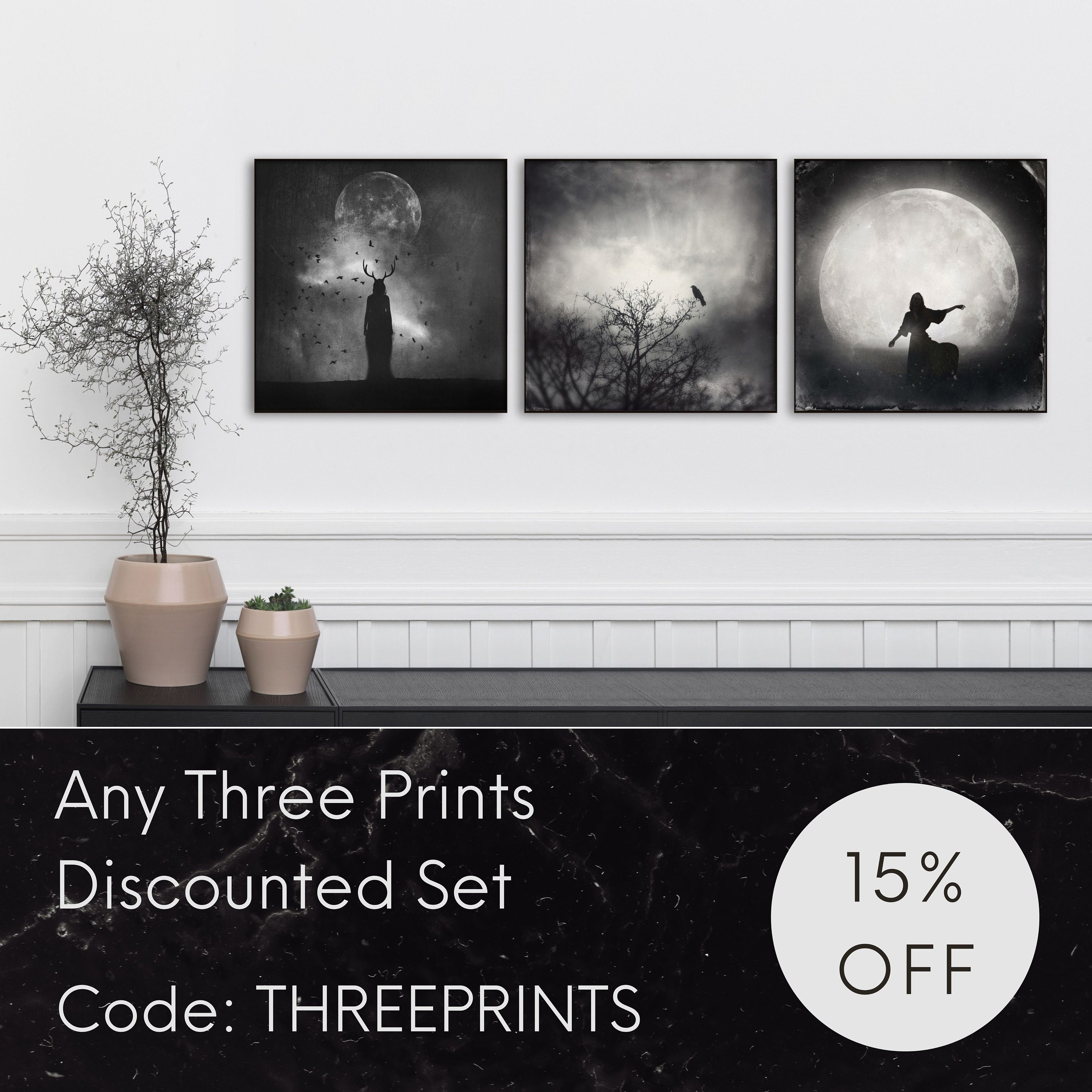 Full Moon in Gemini PRINT - Super Moon Photo Surreal Landscape Art