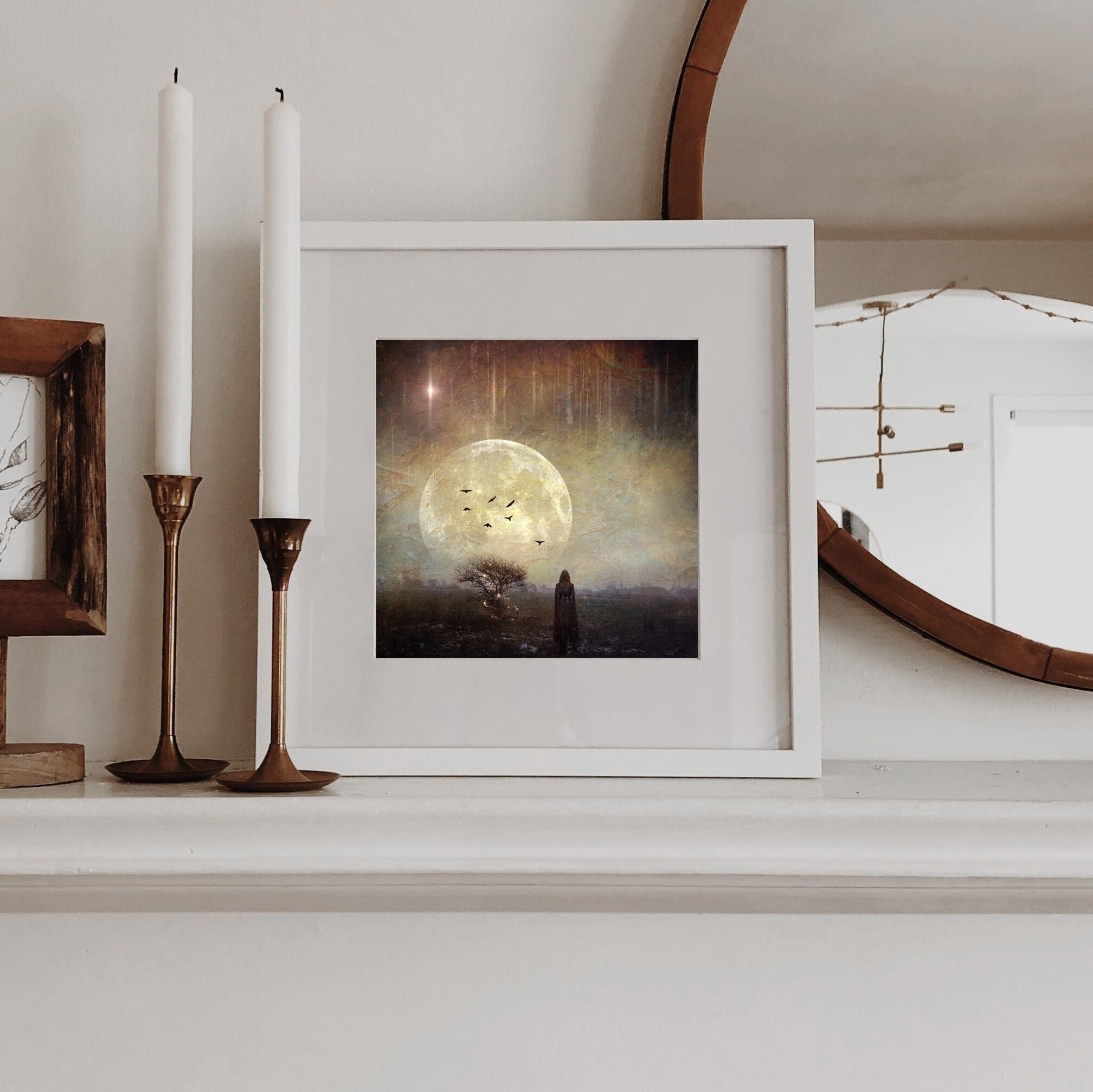 「MOON.」CLARITY ART Moon Vintage Mystic Whimsy Printable Art, Halloween Gothic