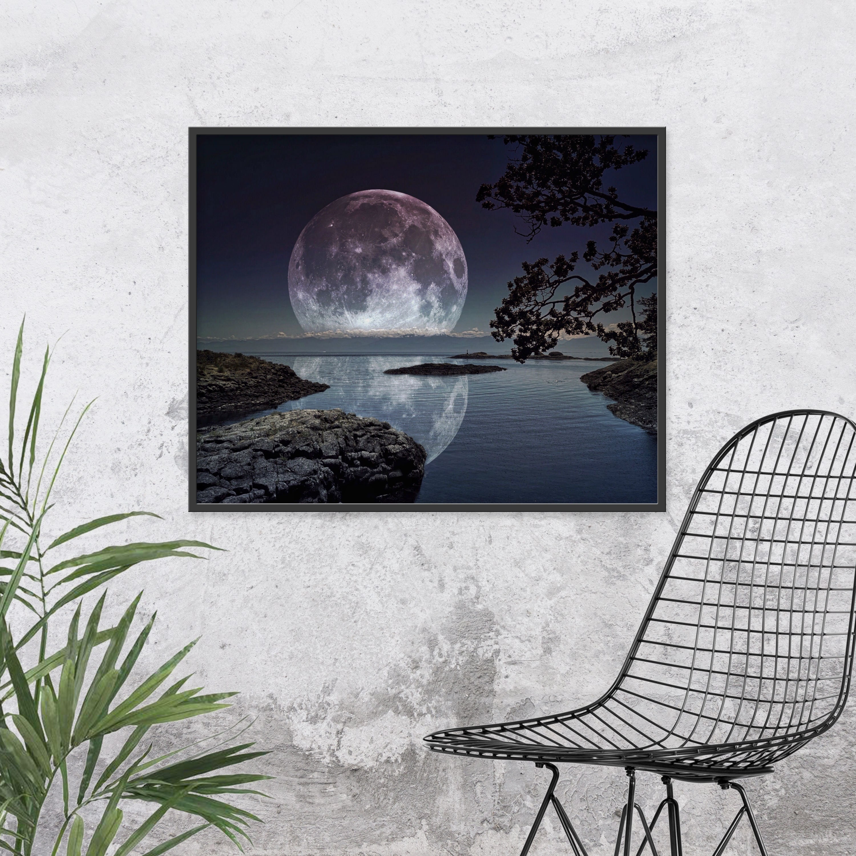 Fated - Full Moon Photo PRINT, Seascape Photography, Lunar