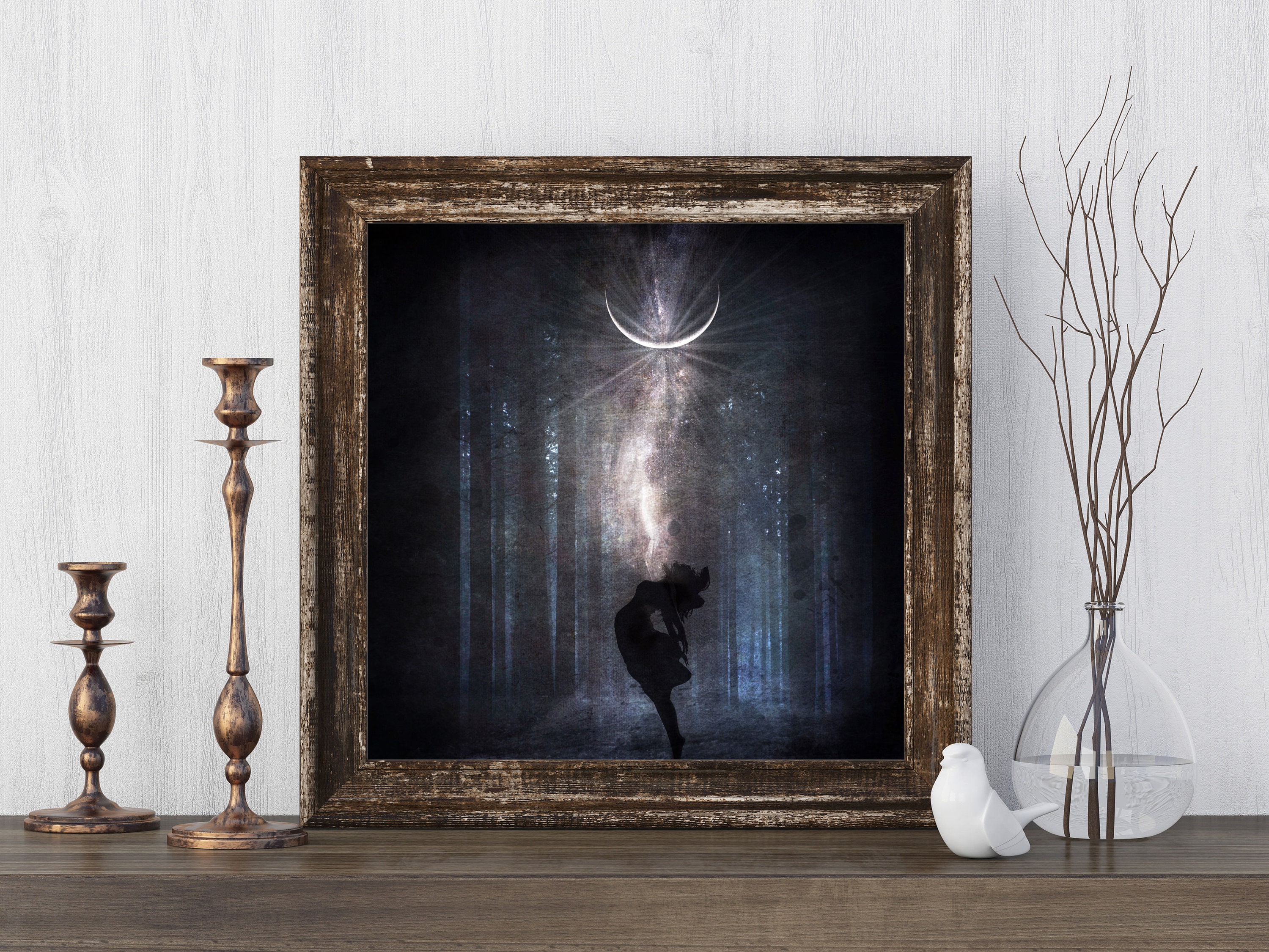 Cracked Open PRINT - New Moon Photo Virgo Taurus Surreal Home