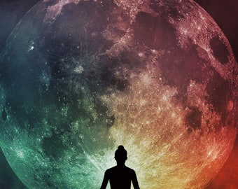 Full Moon Yoga photo PRINT studio art photography dreamy home decor wall large chakra yoga studio surreal namaste yogi zen meditation libra