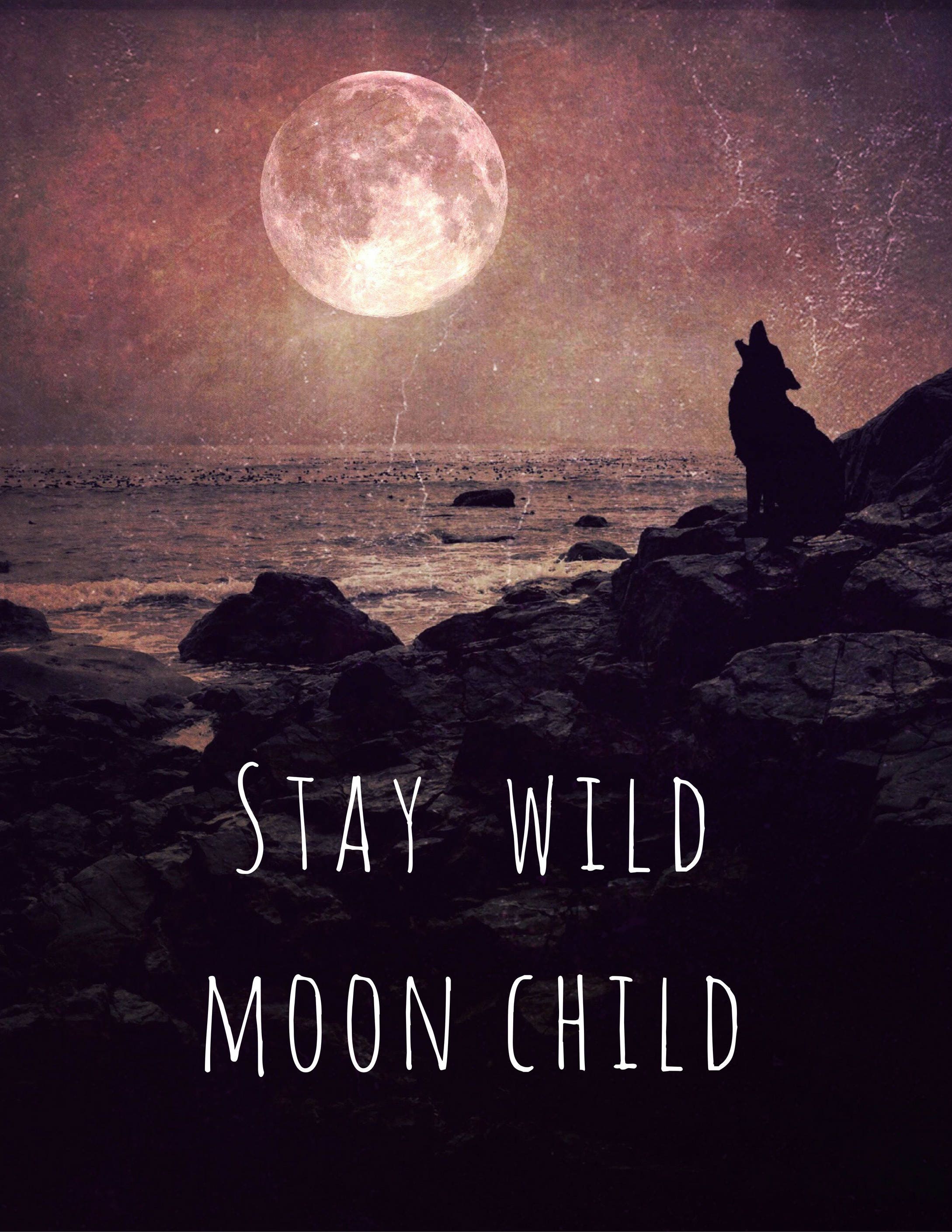 Stay Wild Moon Child Print Citation De Lune Decor De Maison Etsy France