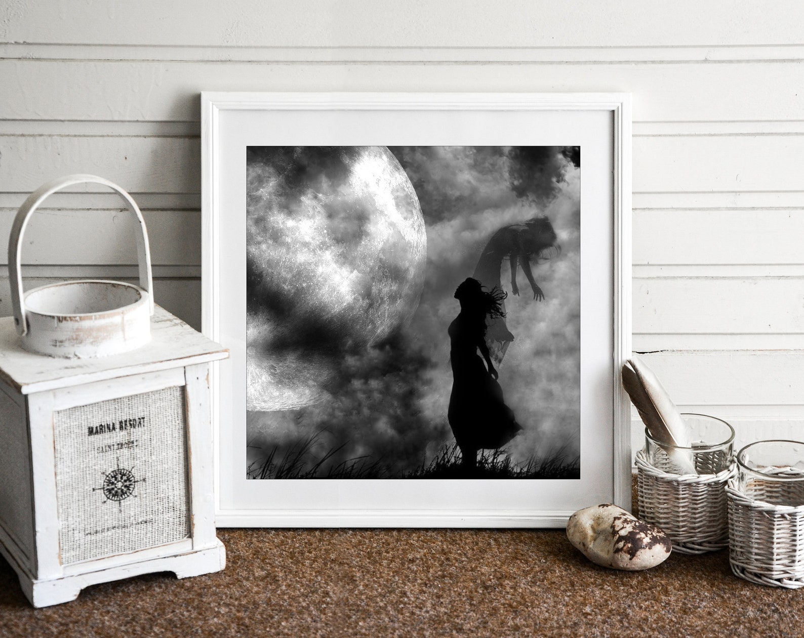 Invocation PRINT - Full Super Moon Photo, Surreal Landscape Fine Art ...