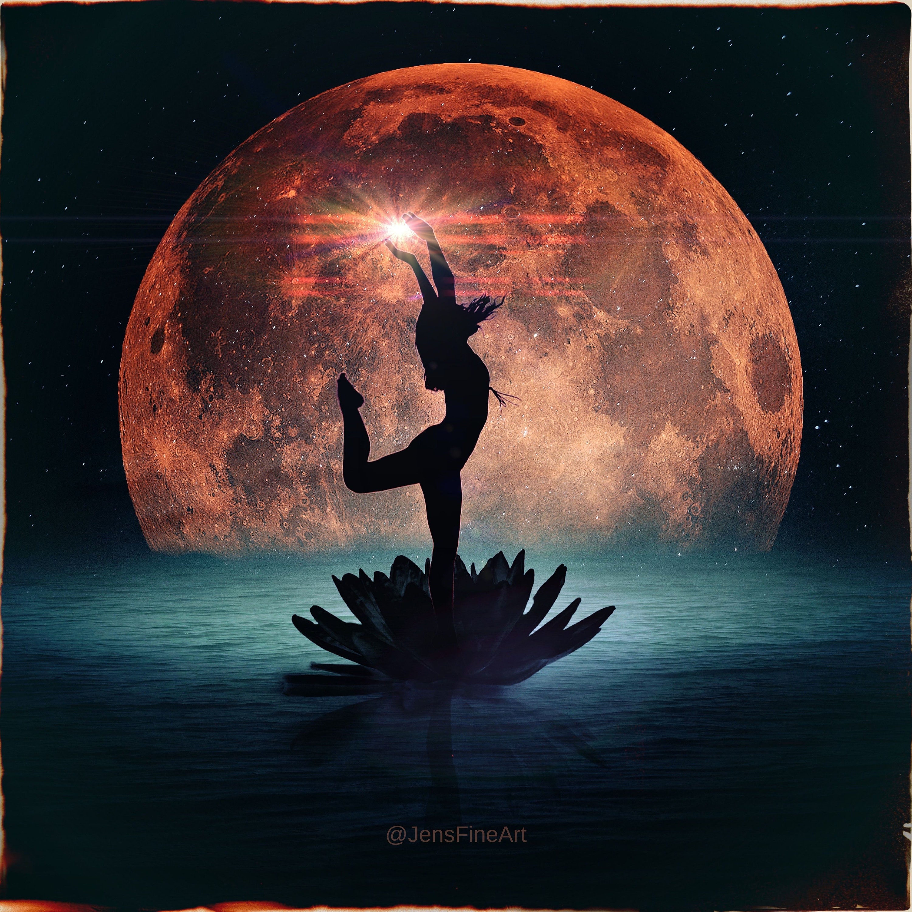 The Great Release PRINT - Full Super Moon Eclipse Art Photo