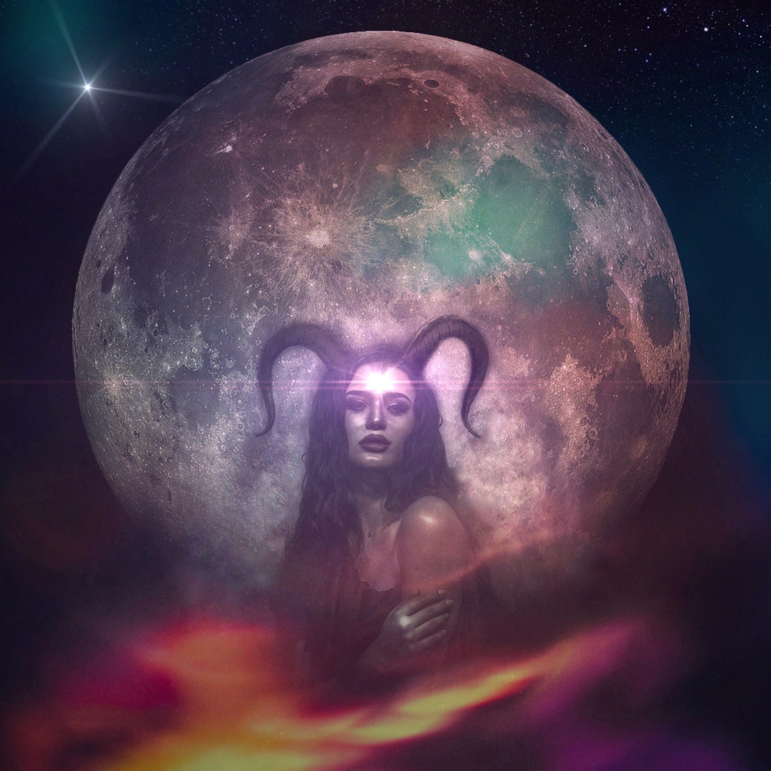 Primal Perception PRINT Full Moon Photo Capricorn Surreal Landscape