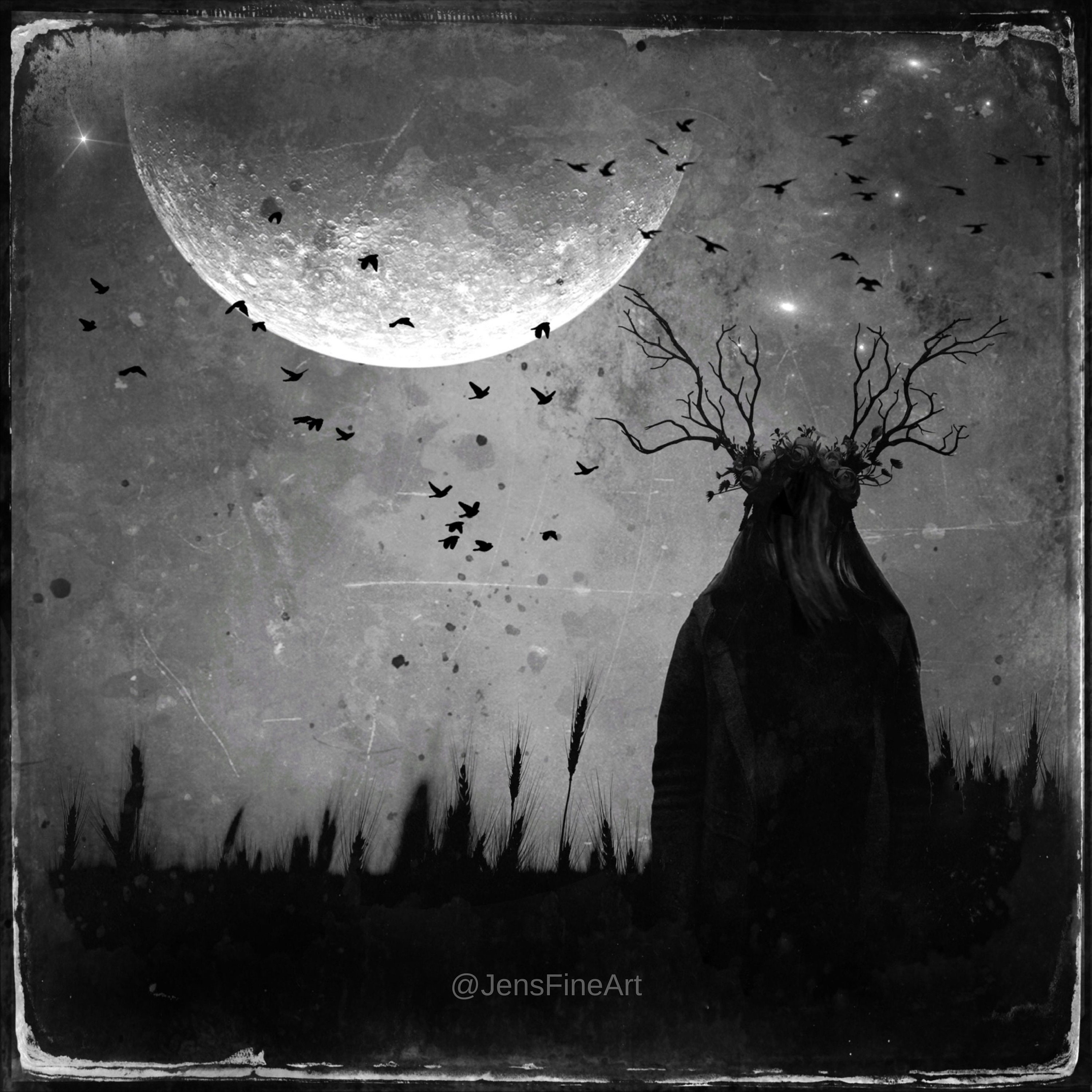 The Unknown PRINT - Full Moon Photo Taurus Goddess Surreal Gothic