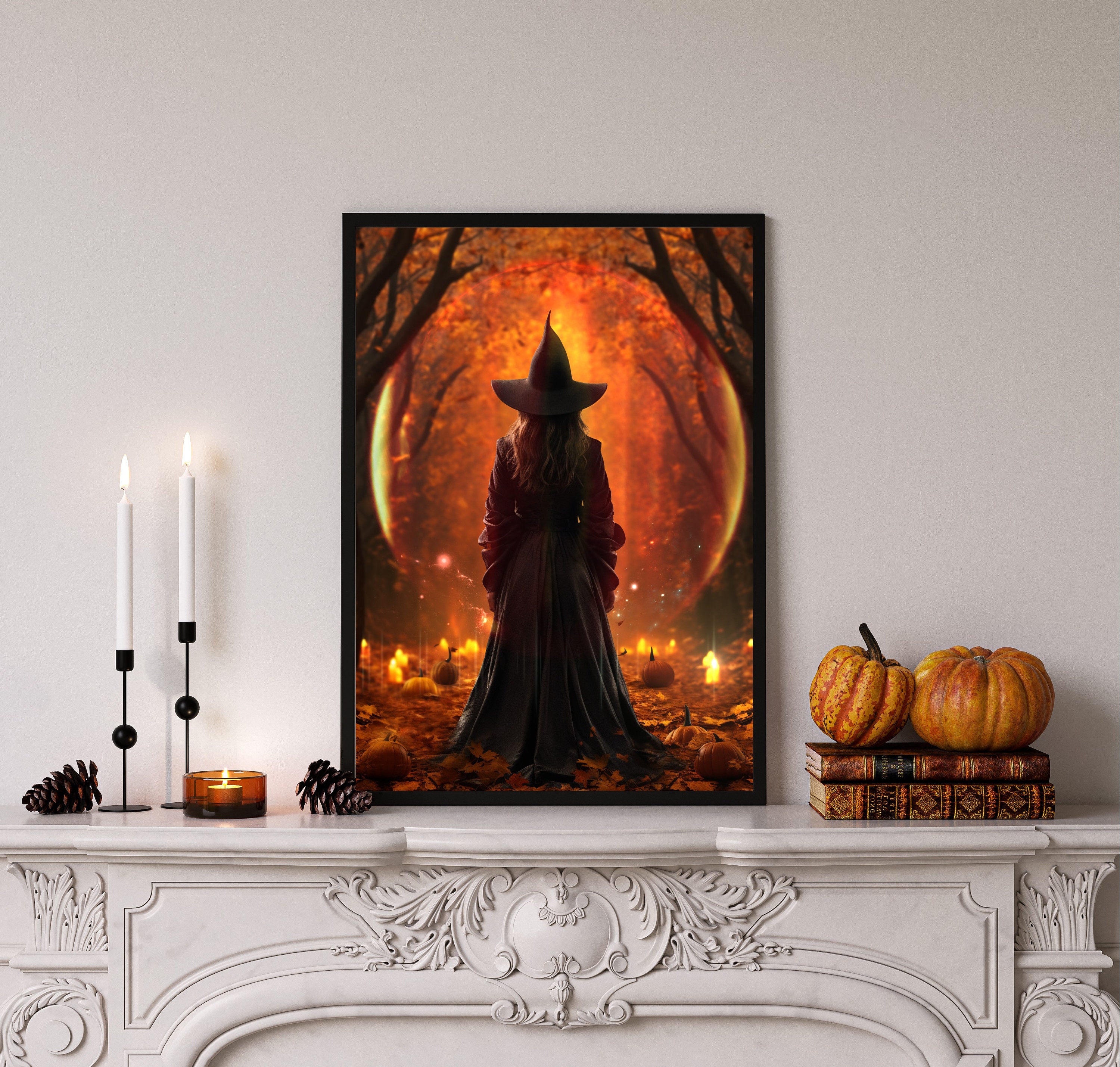 Trick or Treat PRINT - Witch Photo Forest Goddess Autumn Spell