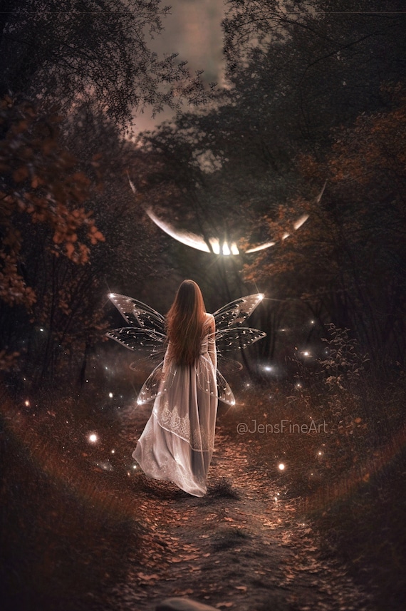Moon Fae PRINT Forest Fairytale Fairy Virgo Taurus Photo