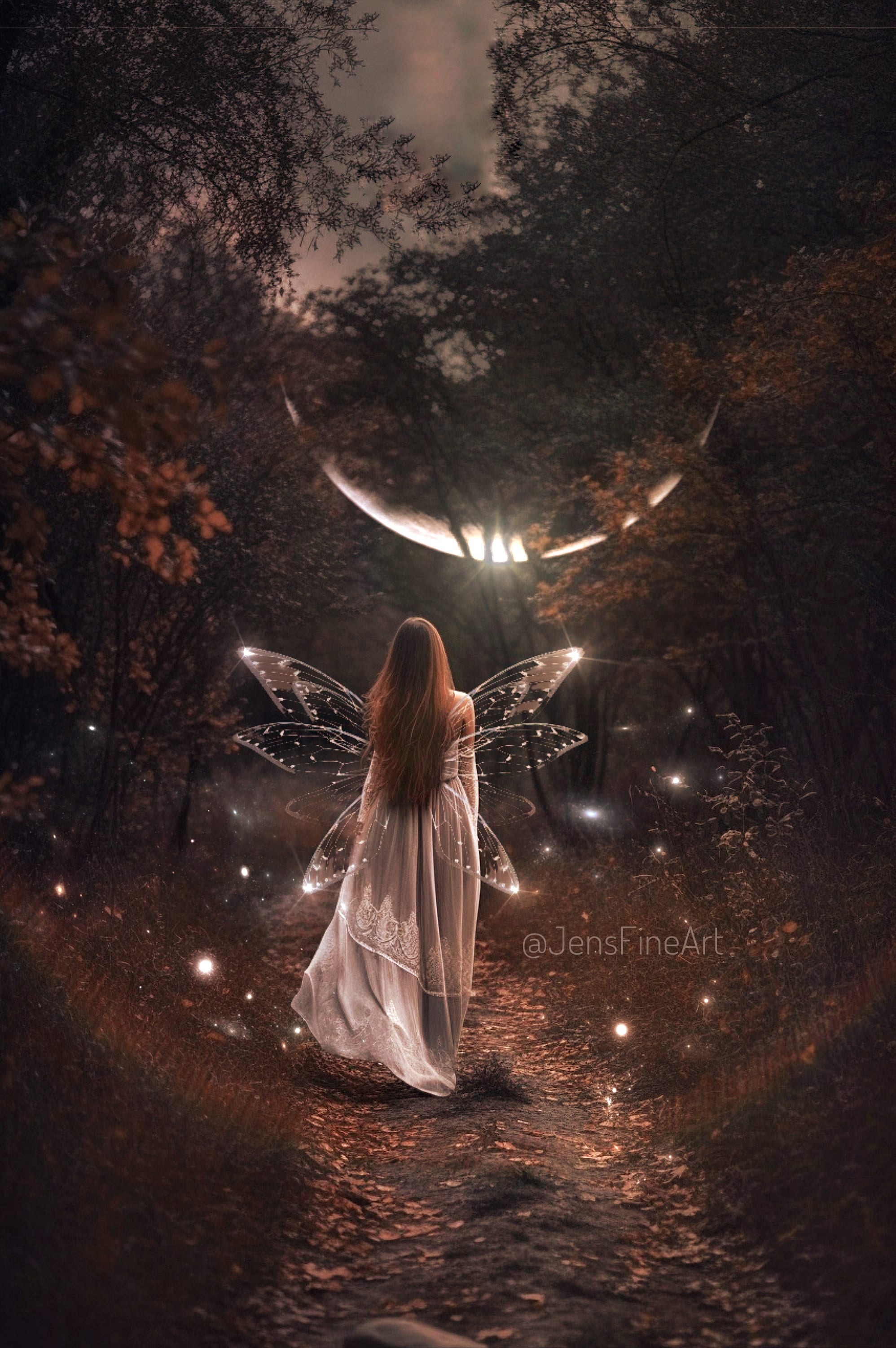 Moon Fae PRINT Forest Fairytale Fairy Virgo Taurus Photo