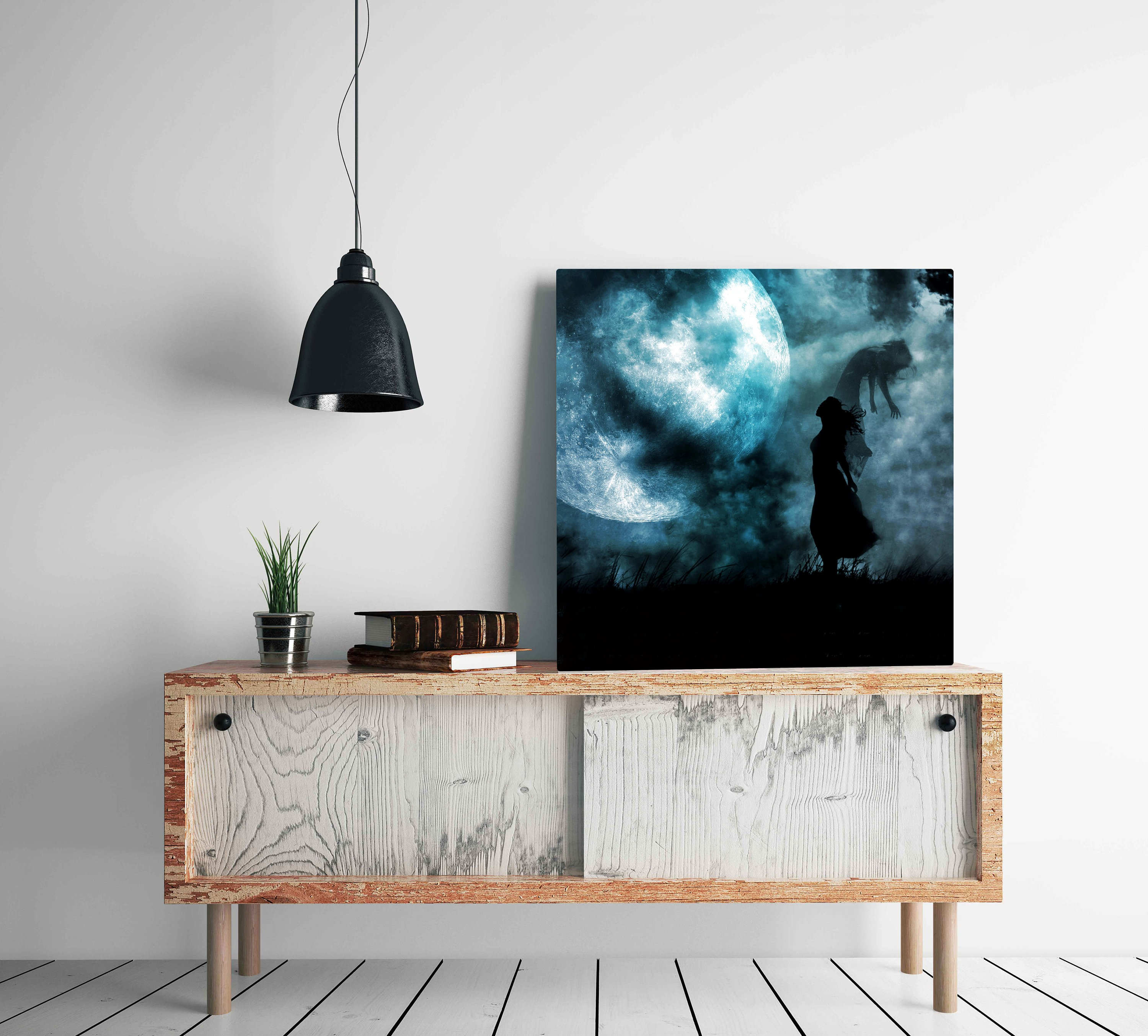 Blue Moon Invocation PRINT - Full Super Moon Photo, Surreal
