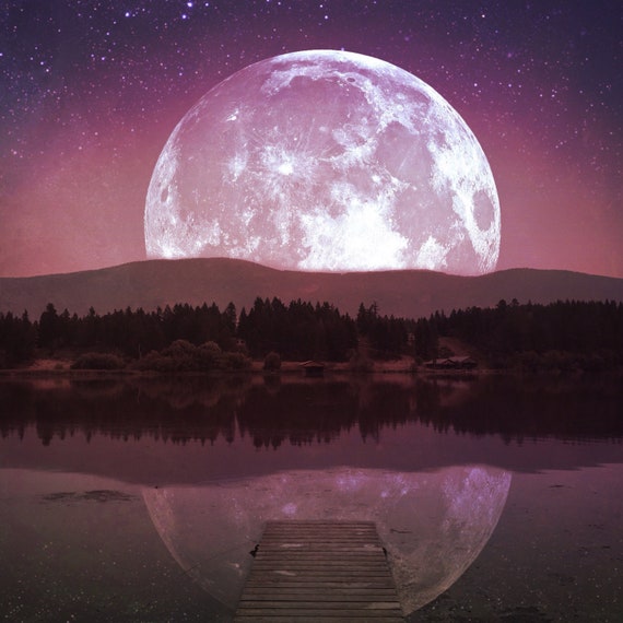 The Muse PRINT - Full Super Moon Photo, Full Moon, Surreal