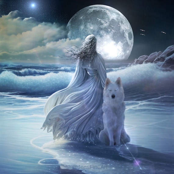 Cancer Full Moon PRINT - Super Moon Photo, Surreal Landscape Fine