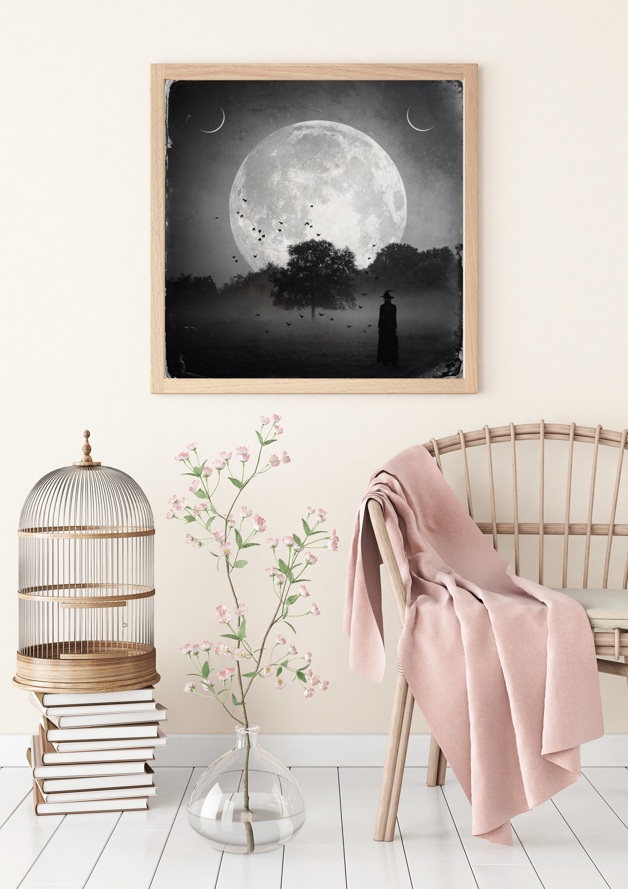 Under Your Spell PRINT - full moon witch photo birds fog surreal