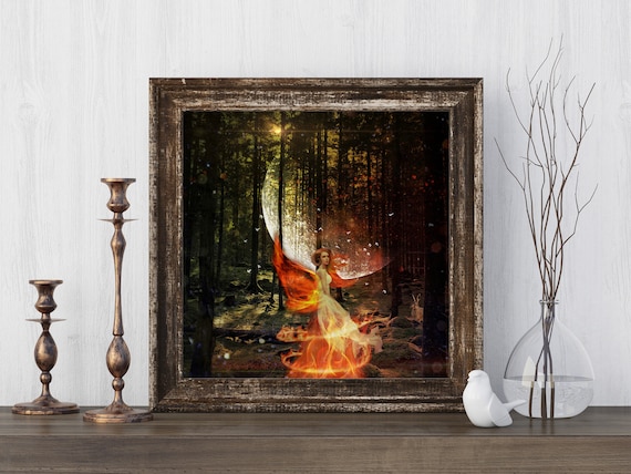 Fire Fairy PRINT - Aries New Moon Photo Goddess Surreal Spring