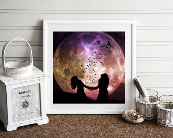 Full Moon in Gemini PRINT - Super Moon Photo Surreal Landscape Art