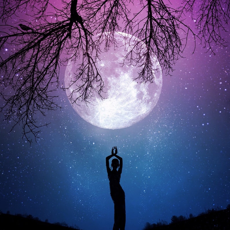 Moon Magic PRINT full super moon photo surreal landscape image 1