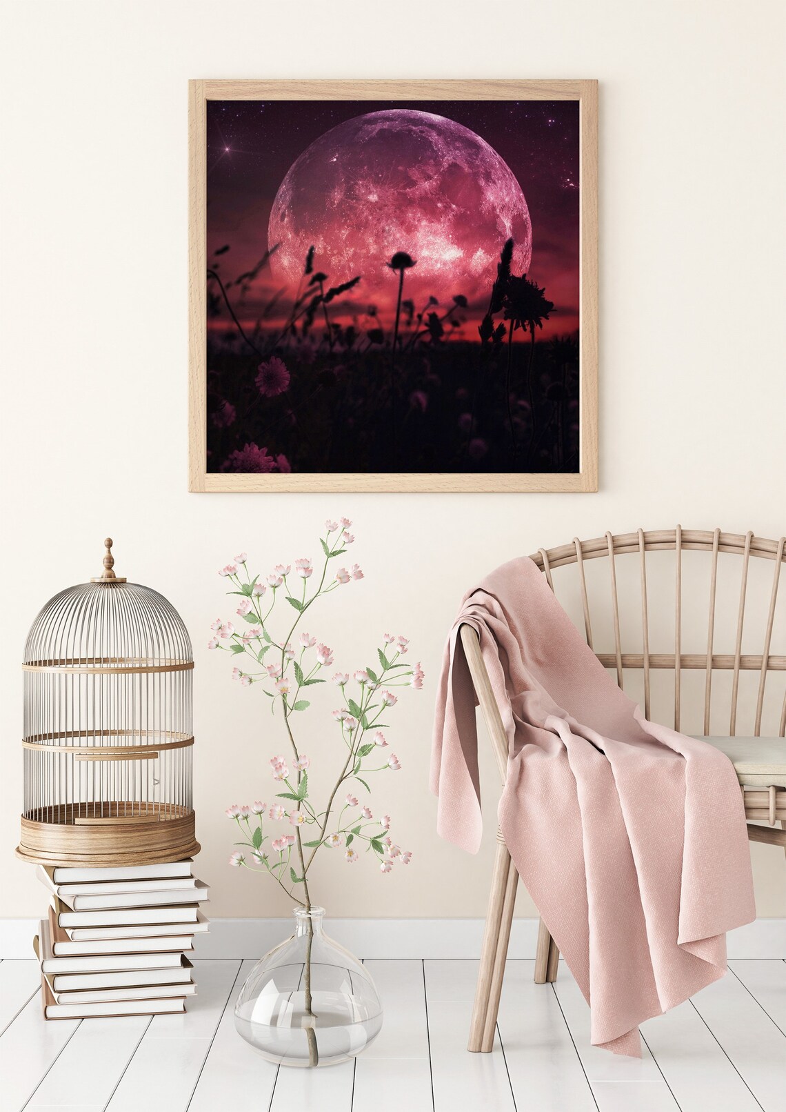 Budding Moon PRINT full moon photo surreal landscape blood Etsy