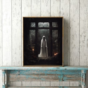 Ghost of Christmas Past PRINT Victorian wall art, Dark Academia Print, Gothic Yule, Dark Decor Aesthetic, Spooky creepy haunting candles image 4