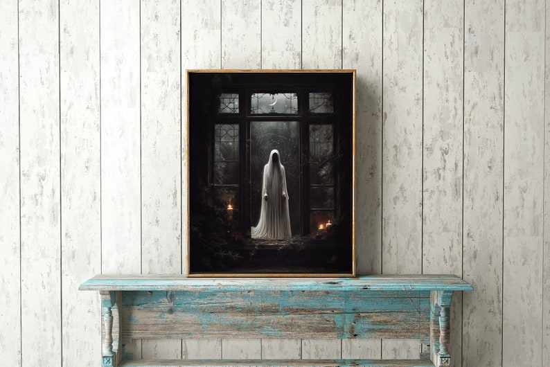 Ghost of Christmas Past PRINT Victorian wall art, Dark Academia Print, Gothic Yule, Dark Decor Aesthetic, Spooky creepy haunting candles image 4