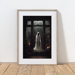 Ghost of Christmas Past PRINT Victorian wall art, Dark Academia Print, Gothic Yule, Dark Decor Aesthetic, Spooky creepy haunting candles image 5