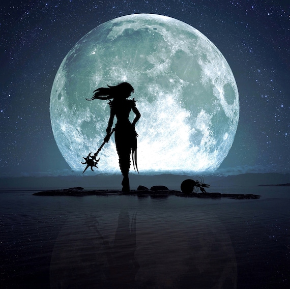Cancer Full Moon PRINT - Super Moon Photo, Surreal Landscape