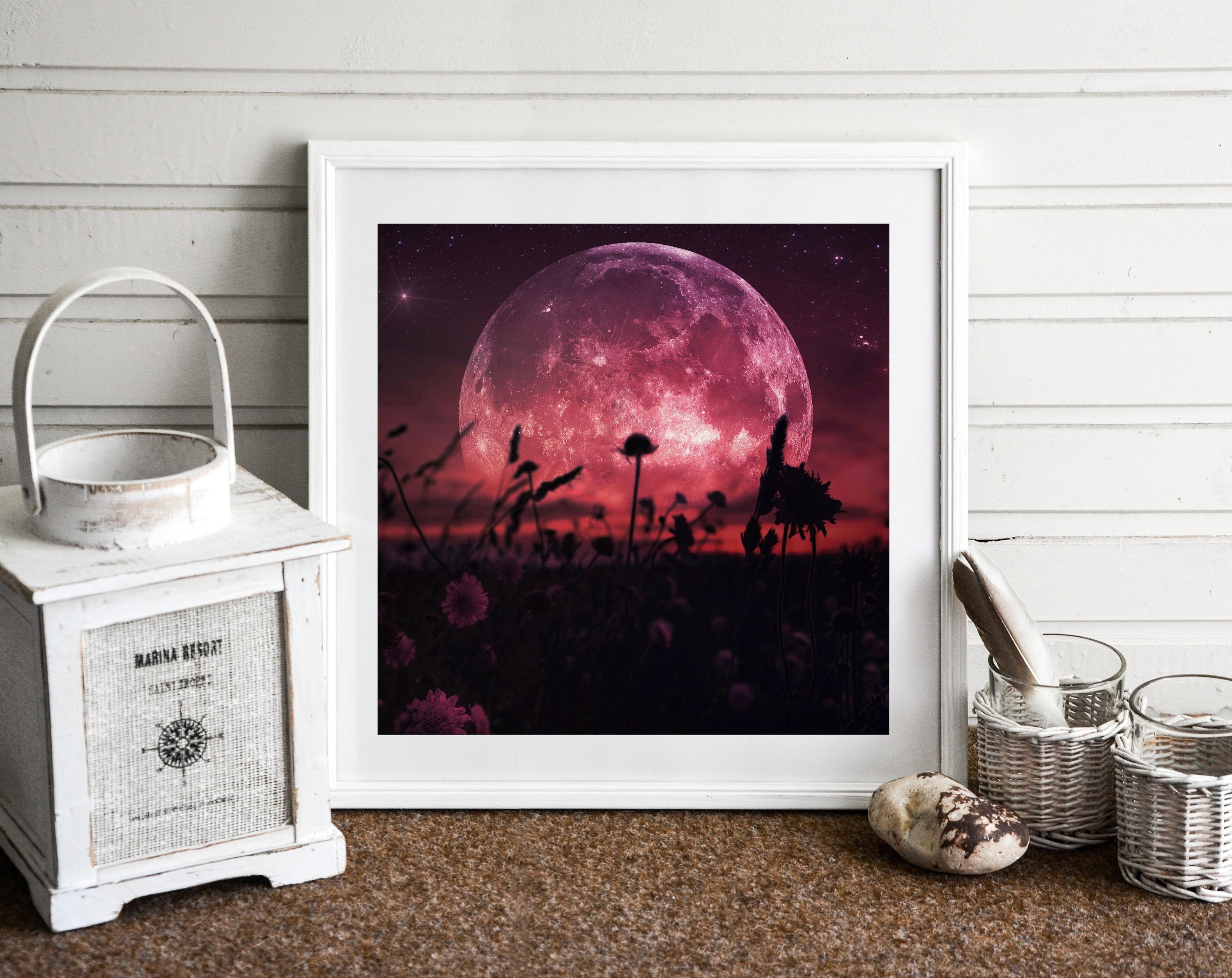 Budding Moon PRINT - Full Moon Photo Surreal Landscape Blood Moon ...