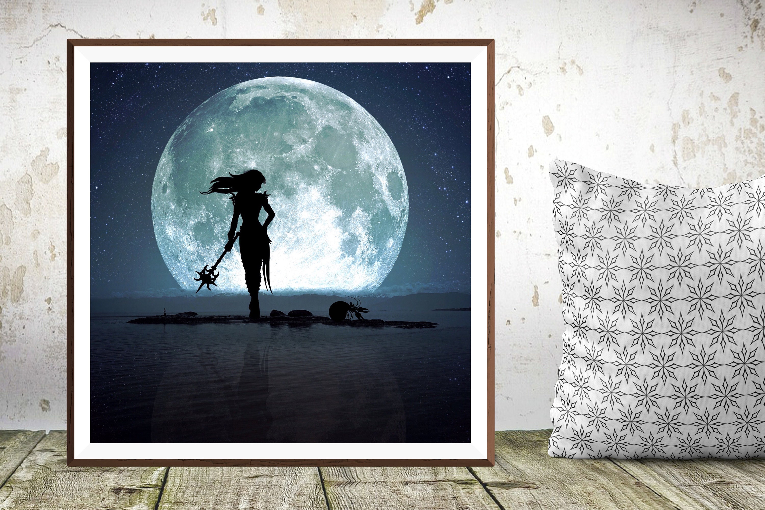 Cancer Full Moon PRINT - Super Moon Photo, Surreal Landscape Fine