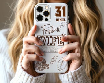 Personalized Football Wife Phone Case: Custom Team Colors, iPhone & Samsung Tough Case
