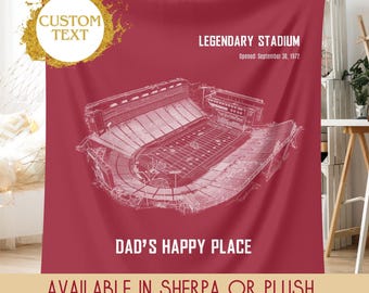 Personalized Stadium Blanket: Custom Sports Fan Gift, Velveteen or Sherpa