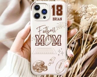 Football Mom iPhone Tough Case, Custom Football Mom Mother's Day Gift Personalized iPhone 16 Pro Max Tough Case, Case iPhone 11 12 13 14 15