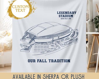 Personalized Stadium Blanket: Cozy Velveteen or Sherpa Throw, Custom Sports Gift
