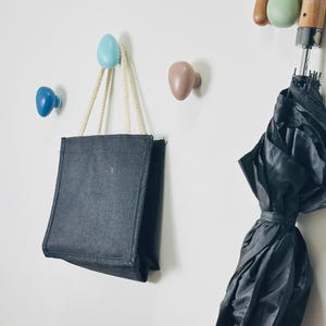 Handmade Concrete Pebble Wall Hooks Set of 3 Modern Minimalist Entryway Storage Decor