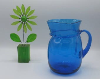 BLENKO Glass - "Emporium" Specialty Line - Hand Tied Glass Pitcher - Design #7835 - Vintage - FREE SHIPPING