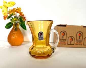 Pilgrim Glass Miniature Pitcher Topsz with Original Box & Tag - Design # 718 - Vintage - 1970’s - FREE SHIPPING