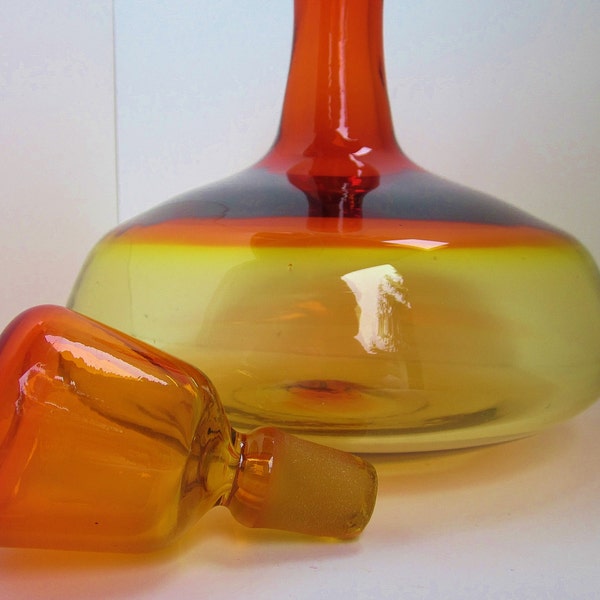 Vintage BLENKO 565 Glass Decanter in Tangerine