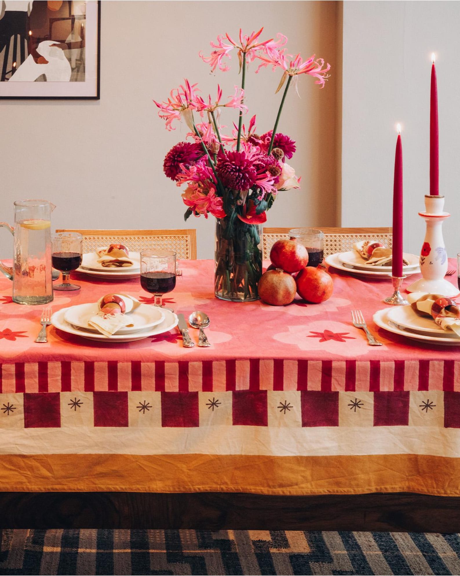 The Dusty Rose and Stars Tablecloth