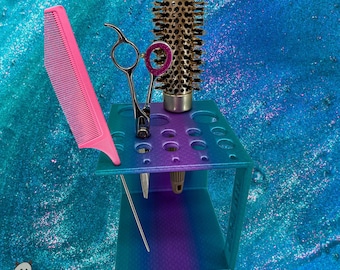 The Cube- Hair Stylist Organizer— 10 Scissors, 4 Brushes, 5 Pin Tail Combs -Kobalt Mini Toolbox Compatible