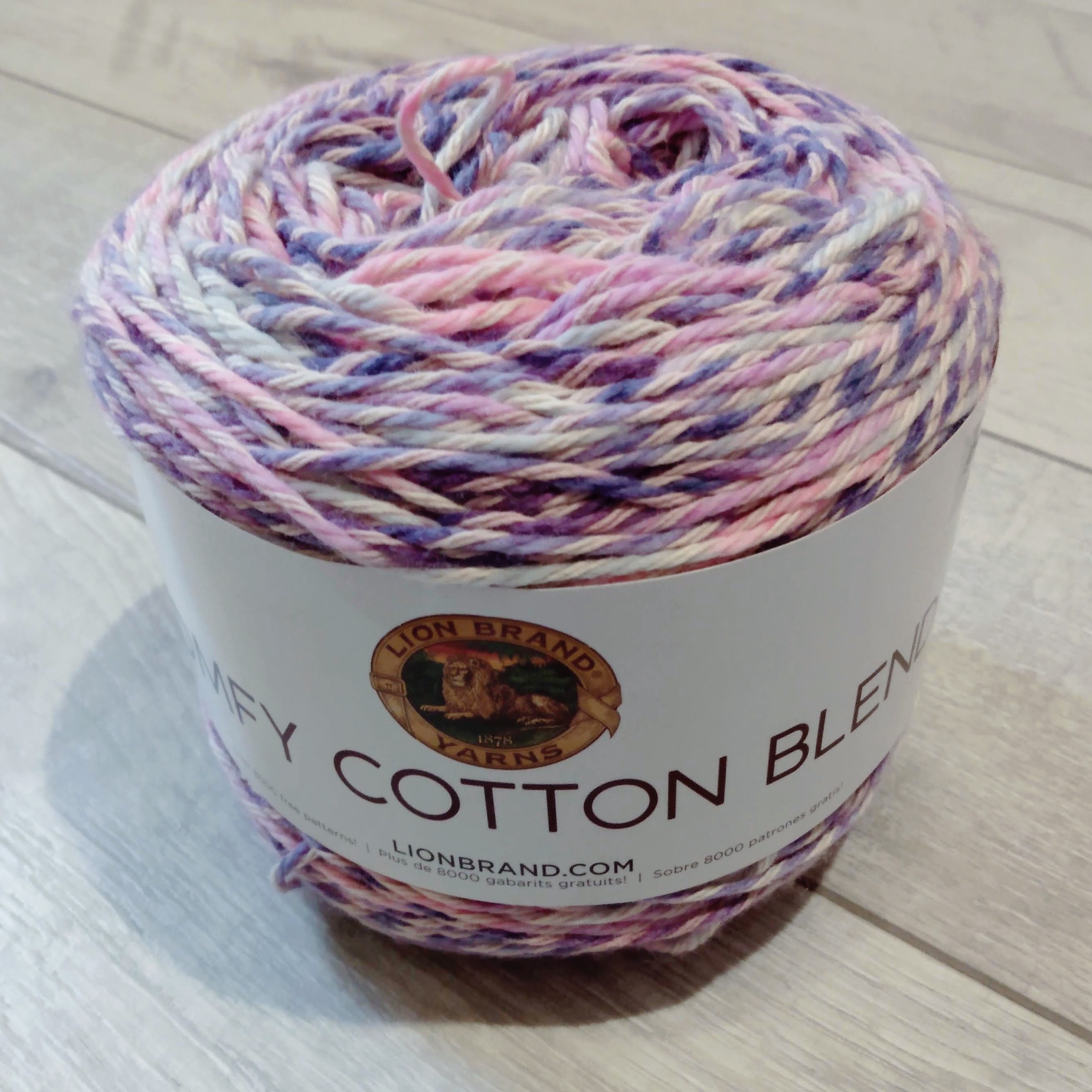 Lion Brand Comfy Cotton Blend Yarn SOOTHING LAVENDER New Free Shipping 