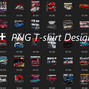 300  Cars JDM - American Muscle - German T-Shirt Design Bundle| Car T-Shirt Designs  Car Graphics