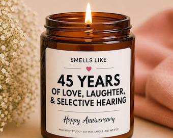 45th Anniversary Gift Candle, Funny Anniversary Gift for Couple, 45 Years Married Gift, 45th Wedding Anniversary Candle, Husband Wife Gift