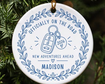New Driver Ornament Gift, Personalized Teen Driver Gift, First Car Ornament, New Driver Christmas Ornament, Driving Milestone Gift, 2026