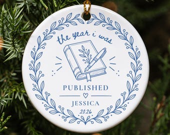 Published Author Ornament Personalized, New Author Gift, First Book Published Gift, Writer Christmas Ornament, Author Gift 2026, Book Launch